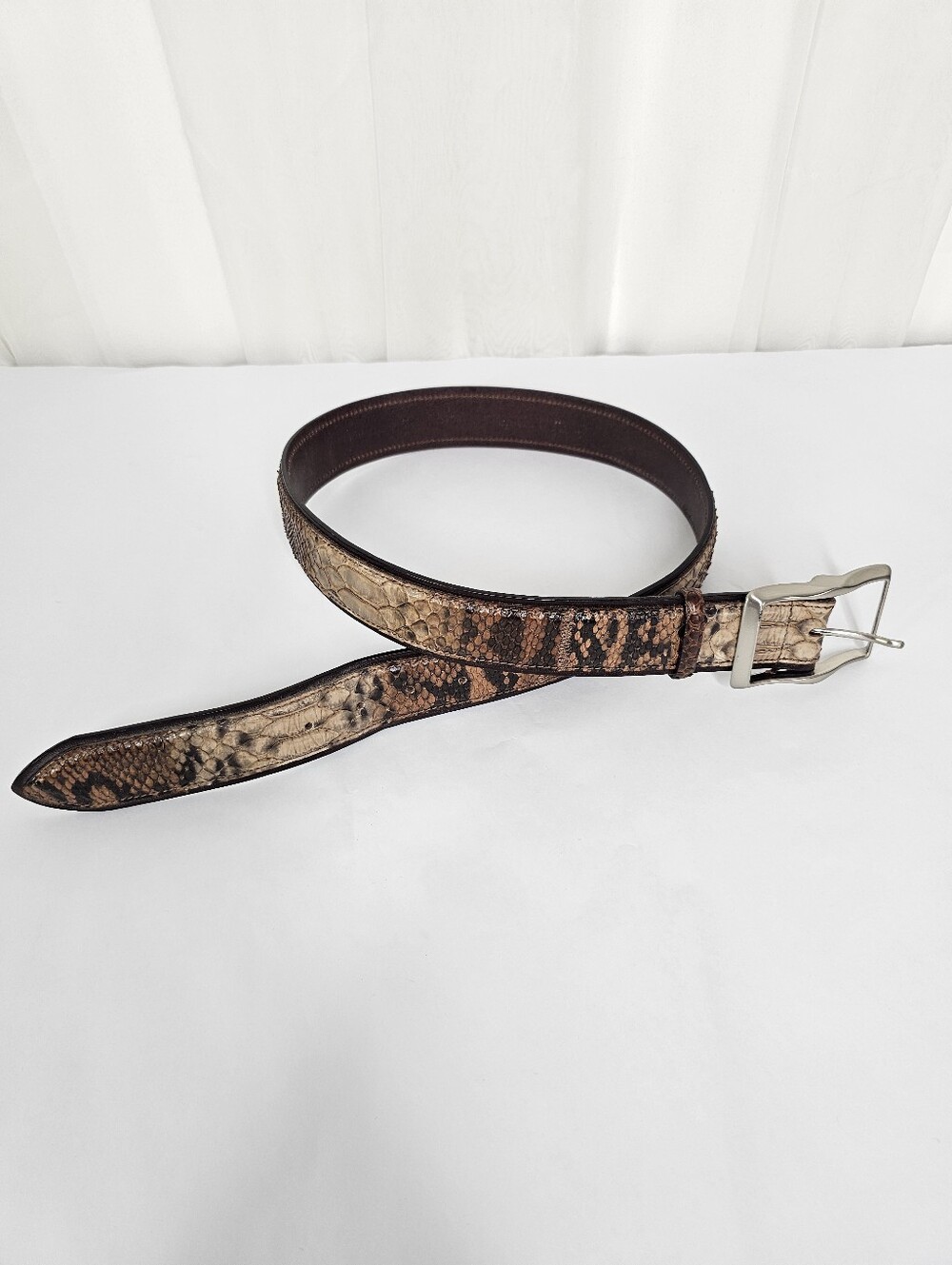 Vintage Claudio Orciani Italy Genuine Python Snakeskin Leather Belt Sz 90/Smal